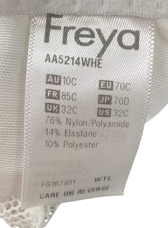 Freya White Plunge Lace Bra UK 32C