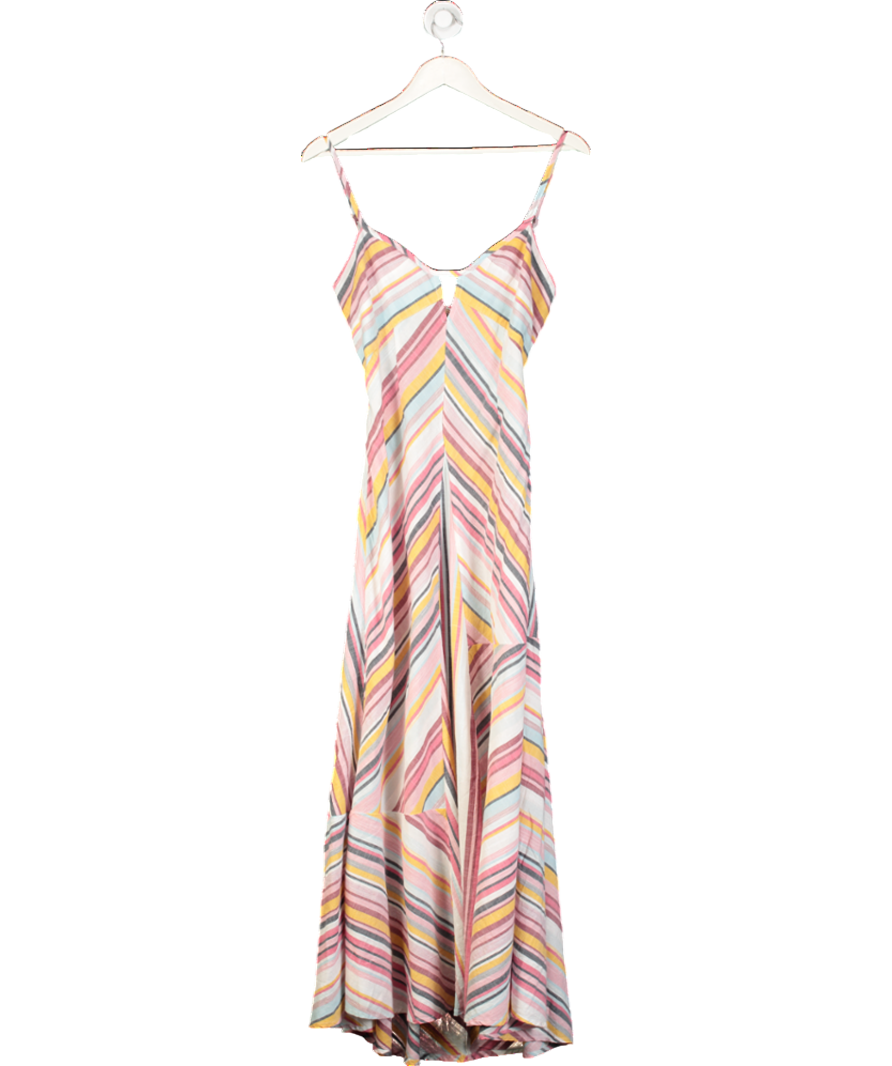 Anthropologie Pink Striped Maxi Dress UK S