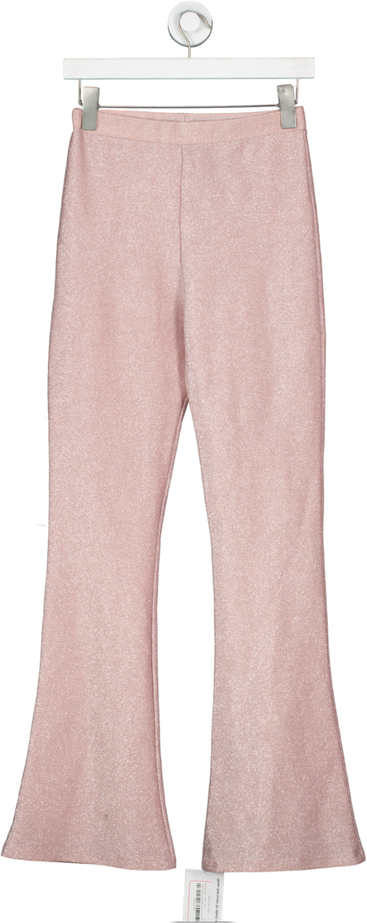 New Girl Order Pink Sparkle Flare Trousers UK S
