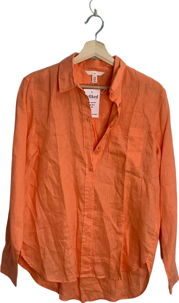 H&M Orange Linen Shirt UK 6