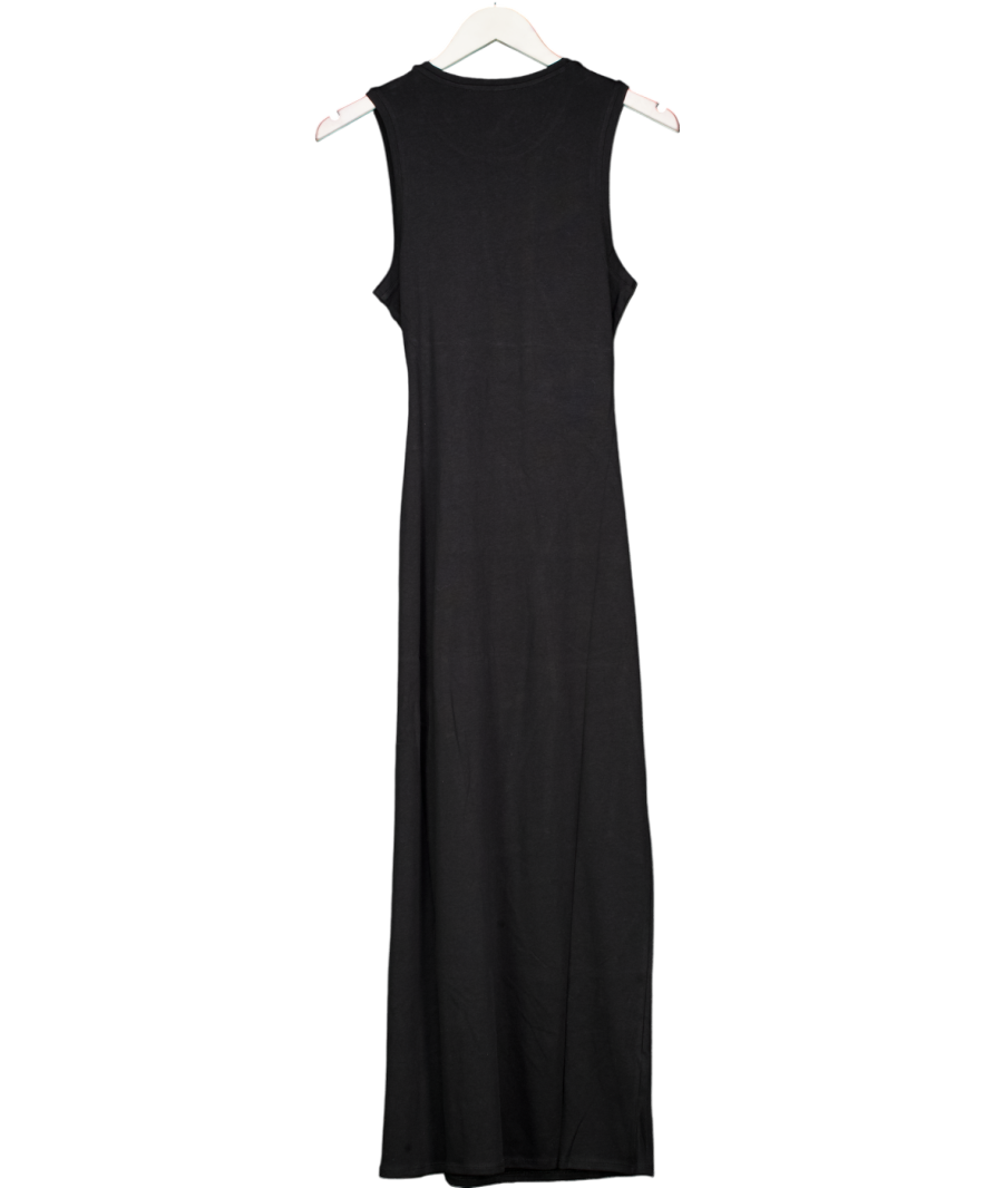 MANGO Black Cotton Midi-dress With Knot Detail UK S