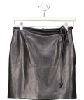 Nanushka Black Vegan Leather Okobor Mini Skirt UK XS
