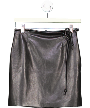 Nanushka Black Vegan Leather Okobor Mini Skirt UK XS