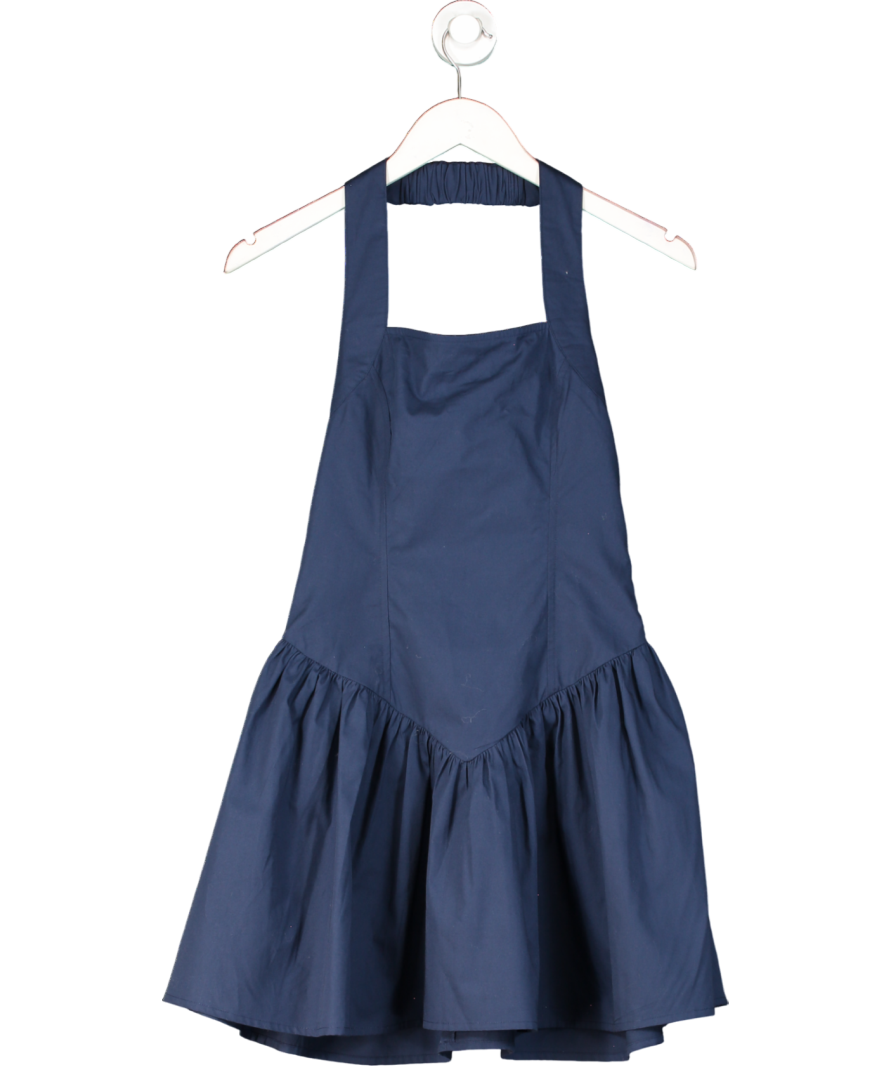 ASOS Blue Halter Ruffle Hem Mini Dress UK 6