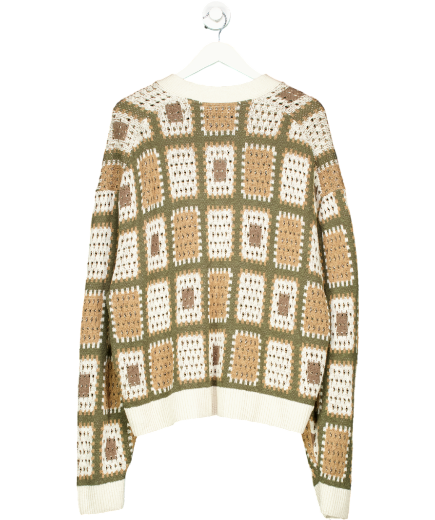 Abercrombie & Fitch Green Crochet Patterned Cardigan UK XL