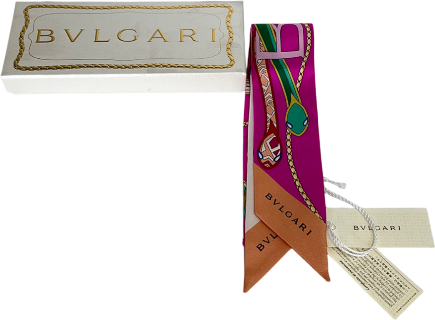 BVLGARI Multicoloured Serpenti Silk Shelley Twilly Scarf One Size