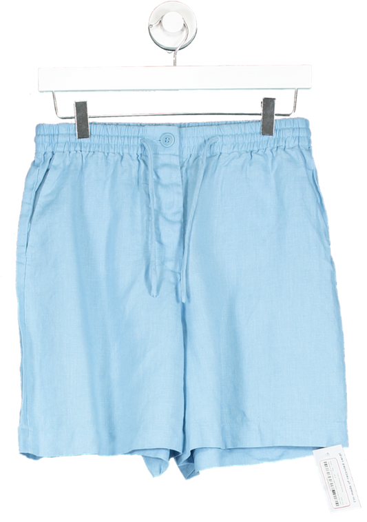 Arket Blue Linen Drawstring Shorts UK 8