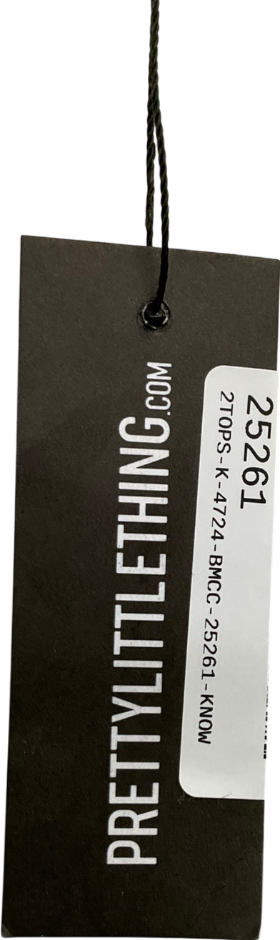 PrettyLittleThing Green Linen Tie Front Sleeveless Top UK 8