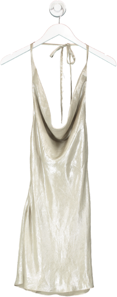 ZARA Metallic Foil Mini Dress UK XS