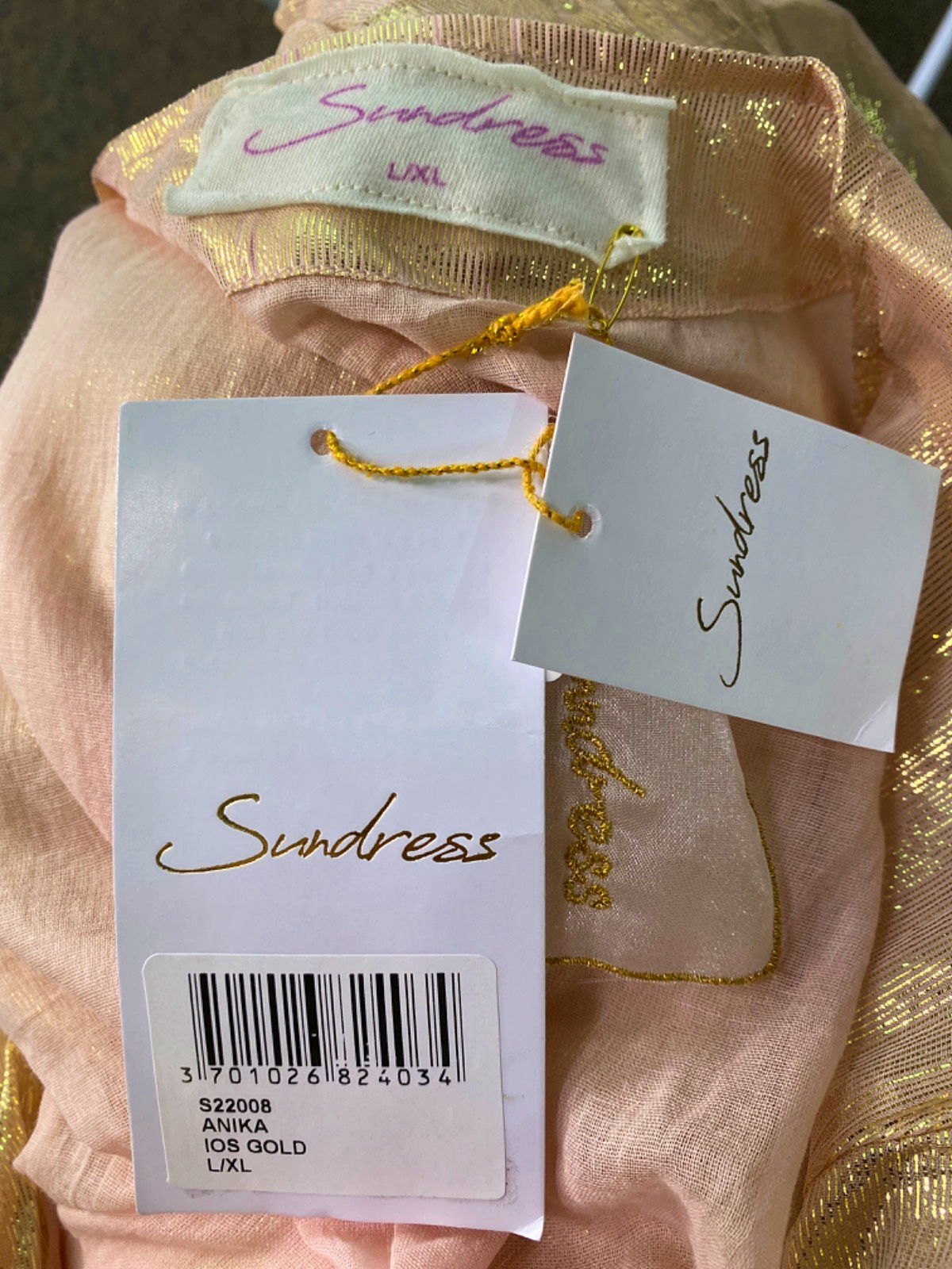 Sundress Official Gold Anika Dress UK  L/XL