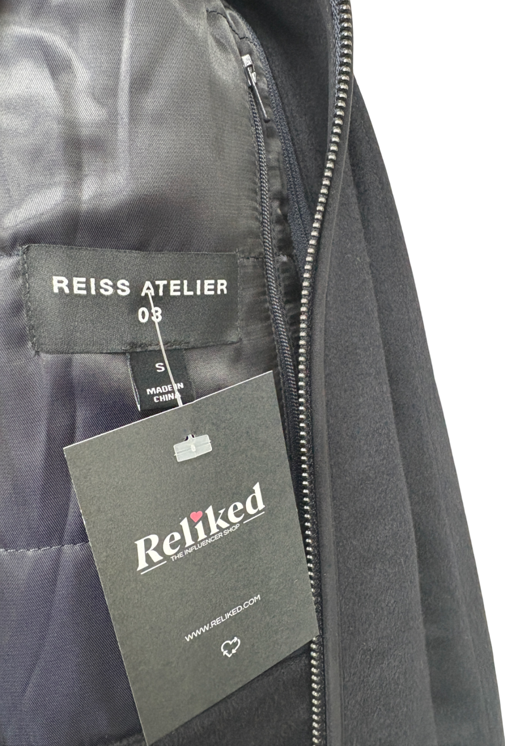 REISS Blue Firenze Atelier Felted Cashmere Field Jacket UK S