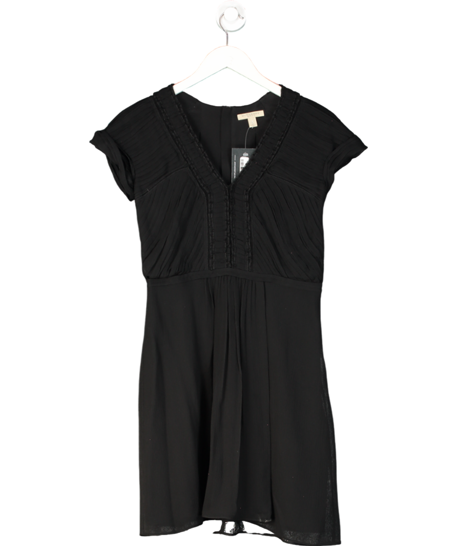 Burberry Brit Black Moya V-Neck Silk Mini Dress UK 6