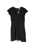 Burberry Brit Black Moya V-Neck Silk Mini Dress UK 6