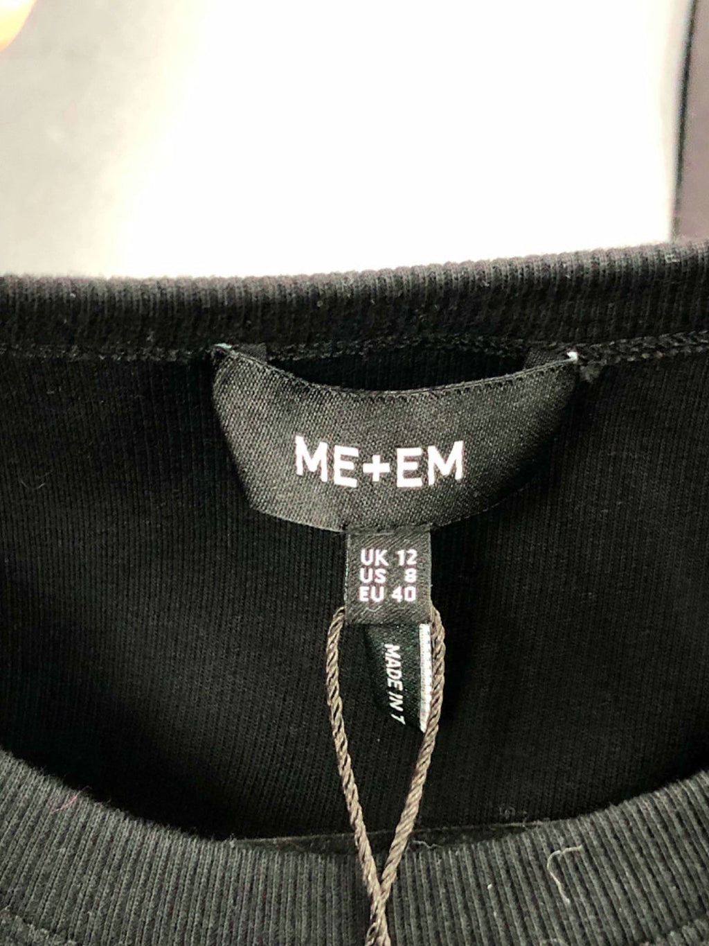 ME + EM Black Cotton Slub Maxi Dress UK 12