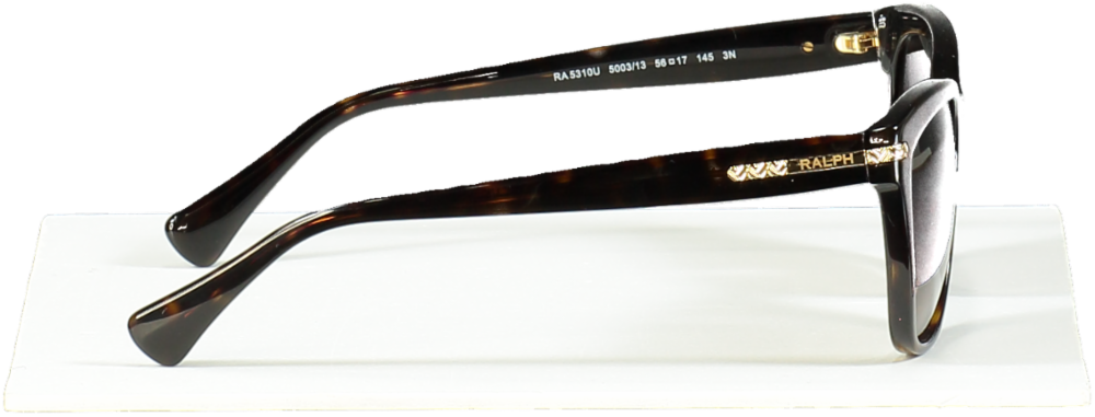 Ralph Lauren Shiny Dark Havana Gradient Brown Sunglasses in case