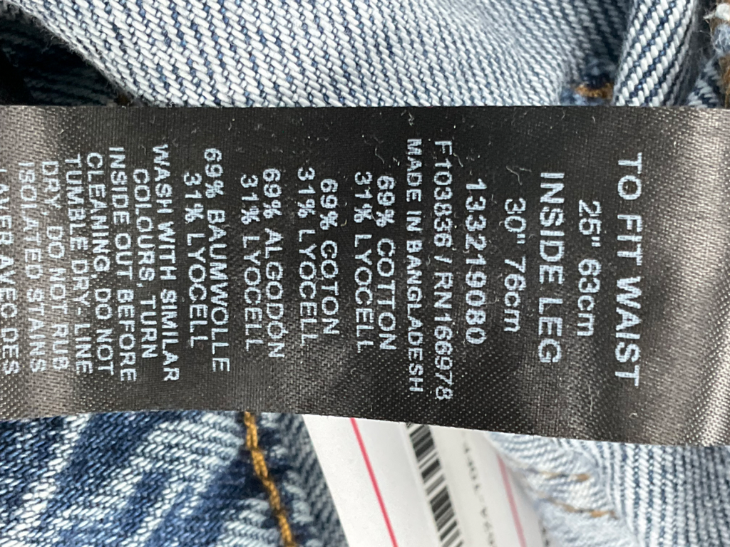 ASOS Blue High Waist Super Wide Leg Jeans W25