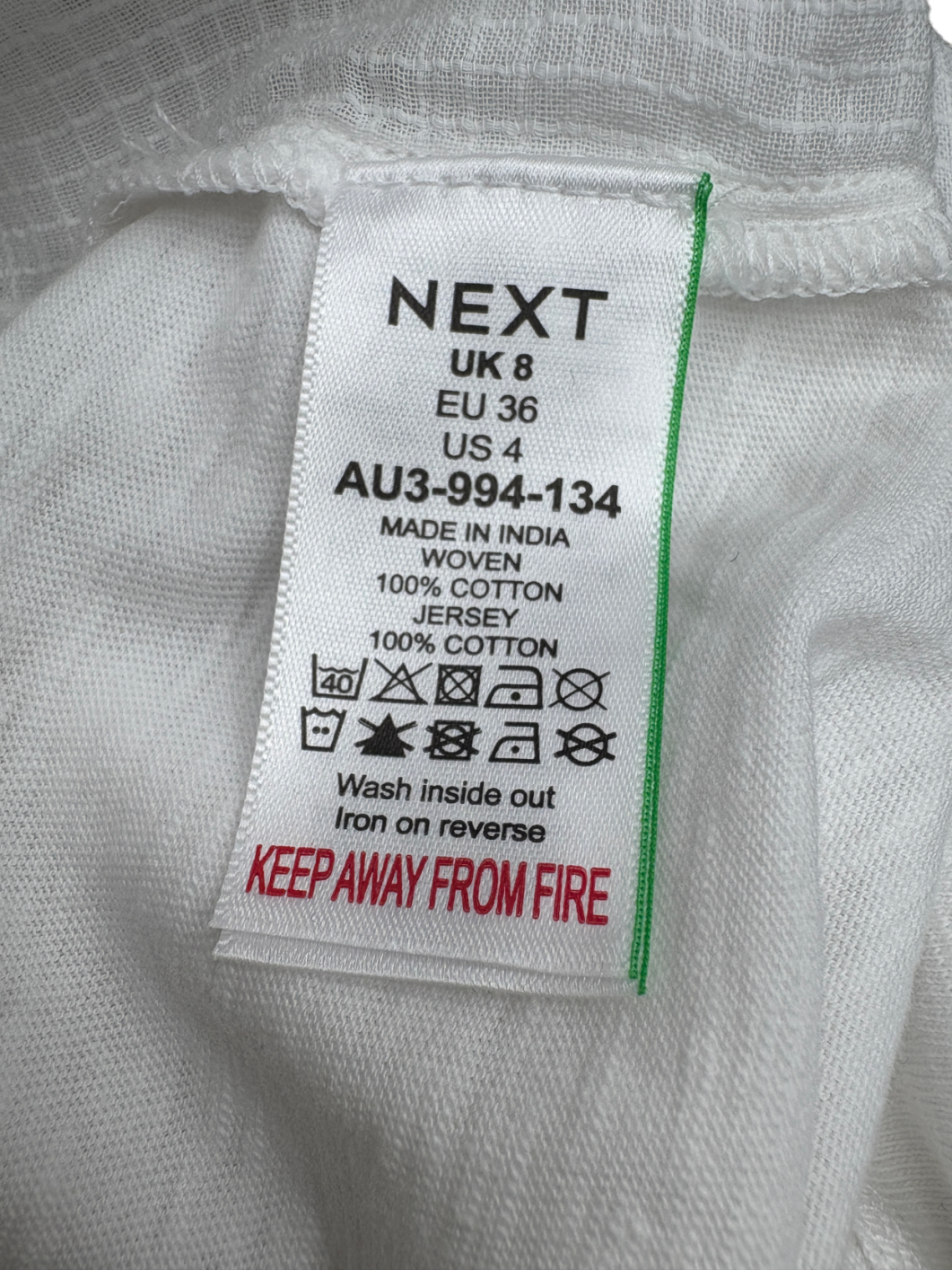 Next White Embroidered Sleeveless Top UK 8