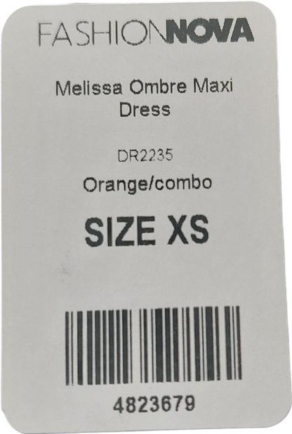 Fashion Nova Orange Melissa Ombre Maxi Dress UK XS