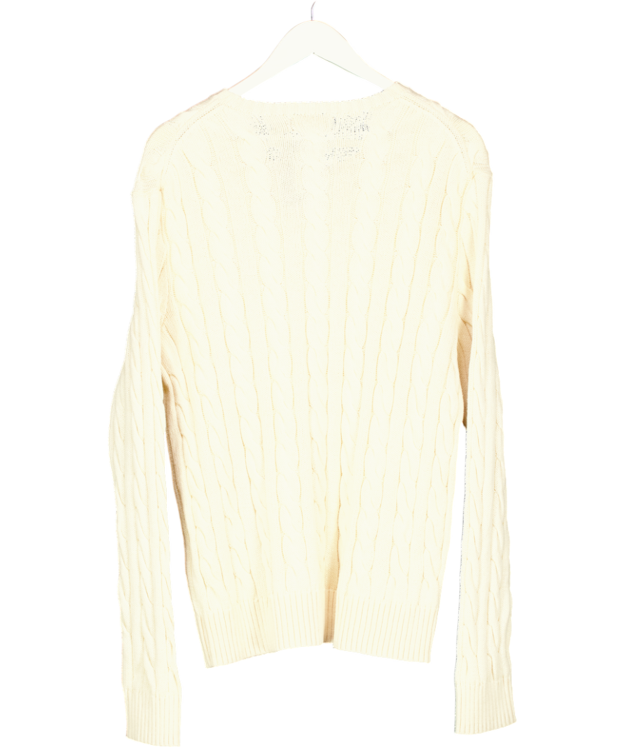 Polo Ralph Lauren Cream Cable Knit Cotton Jumper UK M