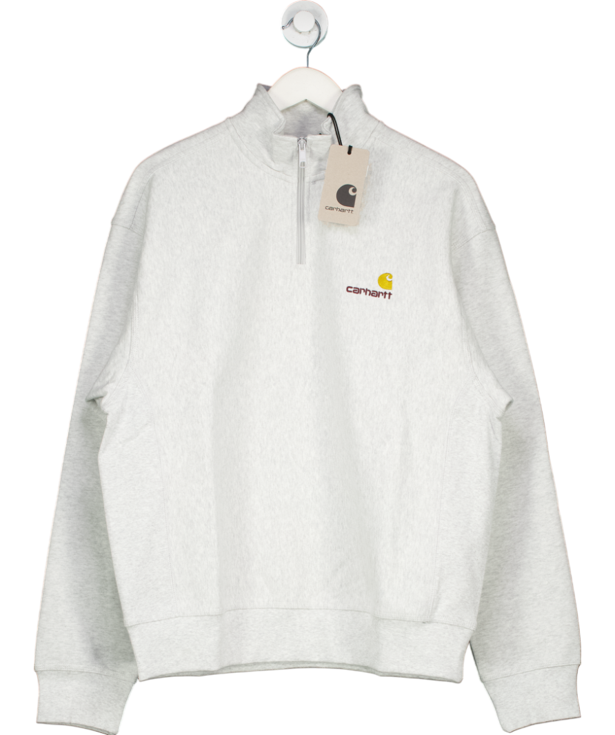 Carhartt WIP Grey Half Zip American Script Sweater UK M
