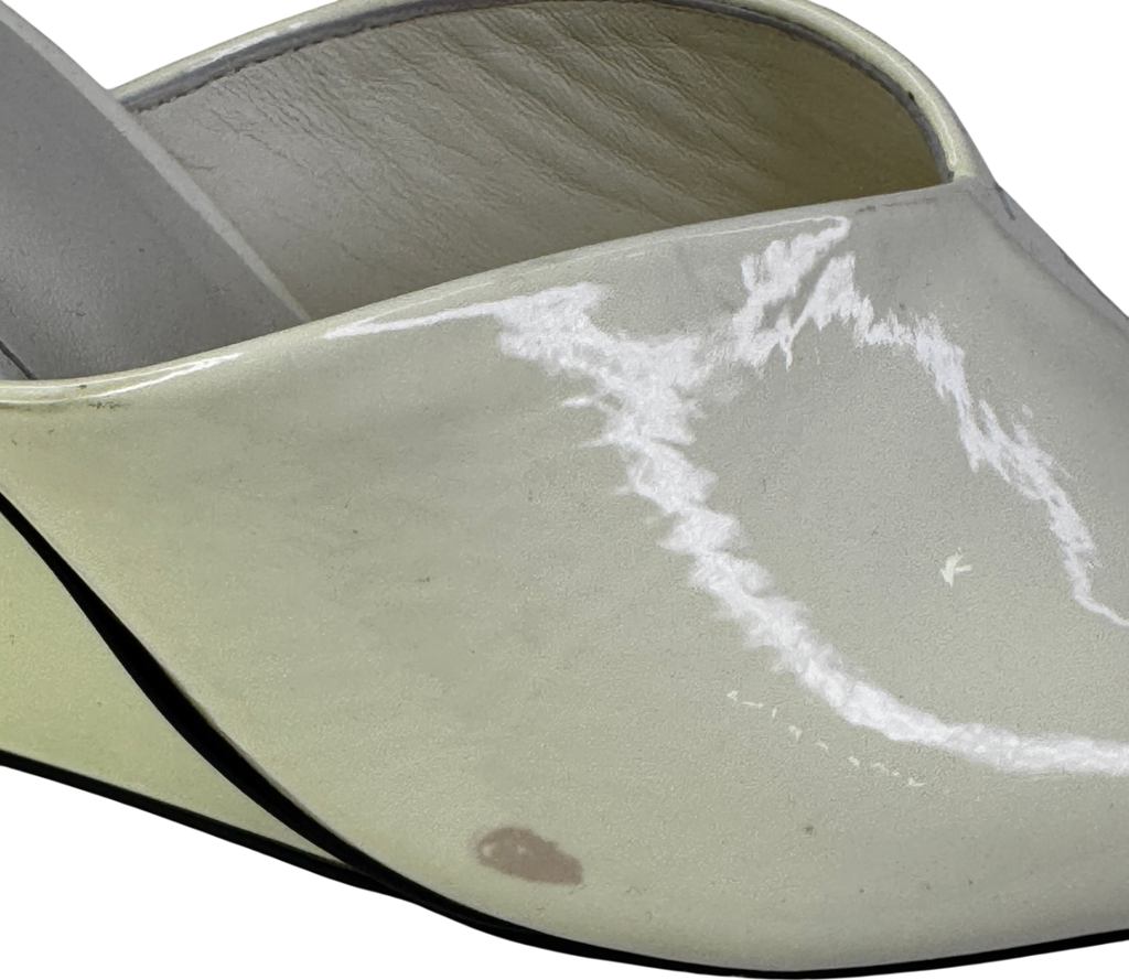 Alias Mae Cream Patent Rhianna Wedge Mule Sandals UK 6 EU 39 👠