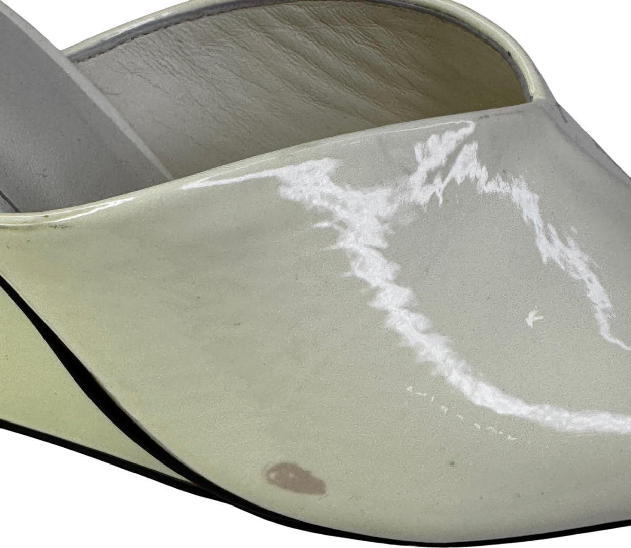 Alias Mae Cream Patent Rhianna Wedge Mule Sandals UK 6 EU 39 👠