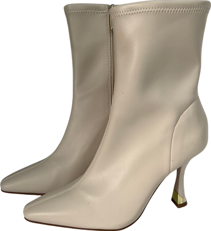 River Island Cream Heeled Sock Boots UK 3 EU 36 👠