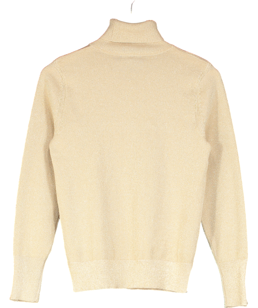 River Island Metallic Glitter Roll Neck Jumper UK 8