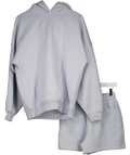 Blakely Blue 2-piece Soft Shorts And Oversize Logo Hoodie Set UK S/M