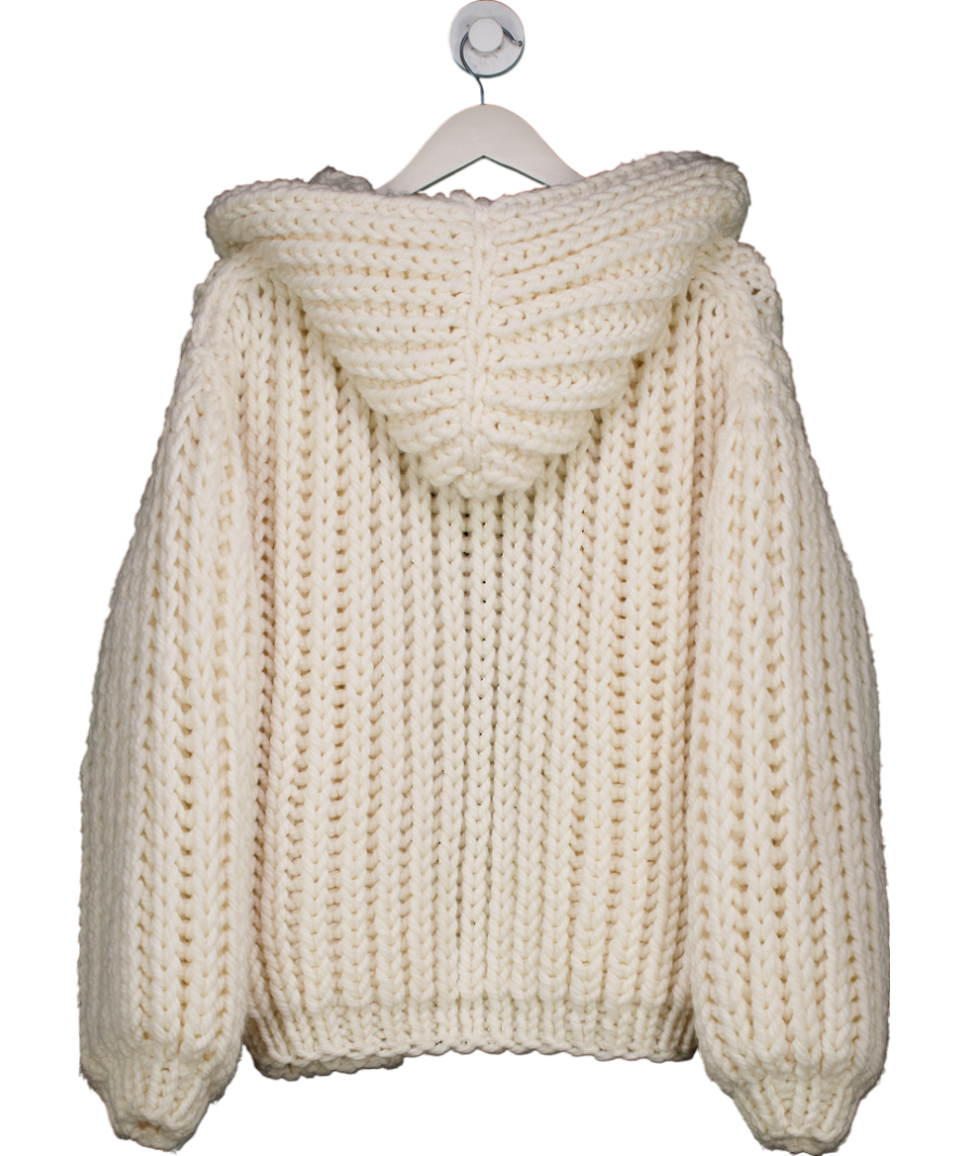 Mums Handmade Cream The Ariana Grande hooded Chunky Cardigan One Size