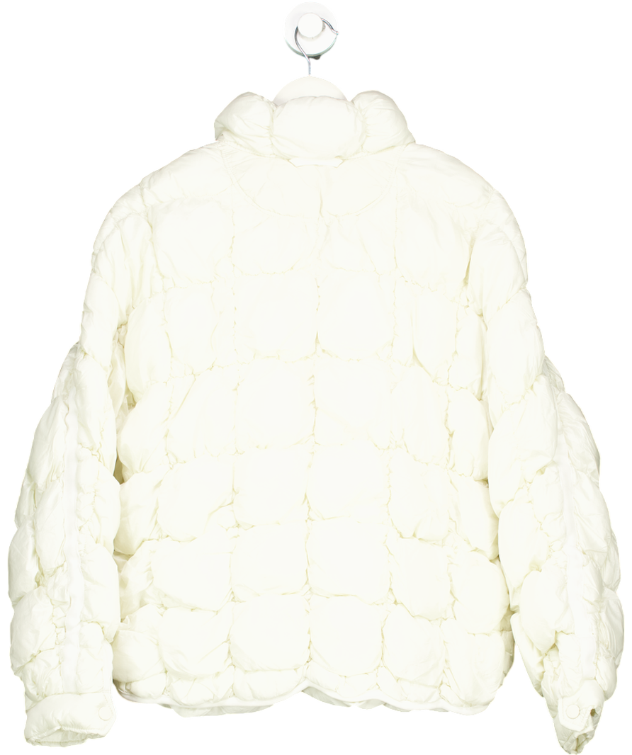 Free People White Scrunchy Glossy Pippa Packable Puffer Jacket UK S