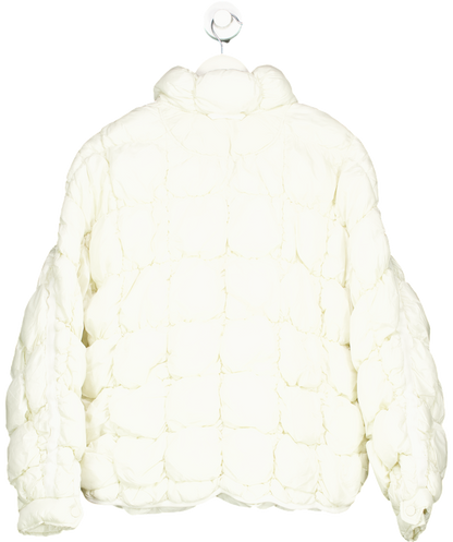 Free People White Scrunchy Glossy Pippa Packable Puffer Jacket UK S