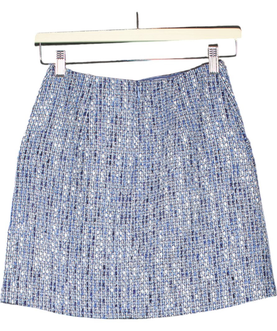 FOREVER NEW Blue Marley Tweed Mini Skirt UK 6