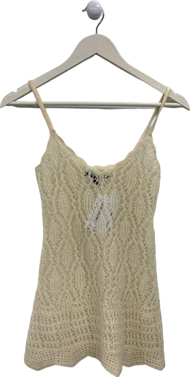 Express Cream Lace Knit Cami Top UK XS