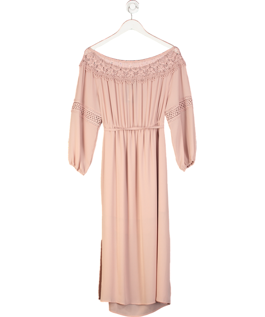 New Look Pink Lace Trim Dress UK 12