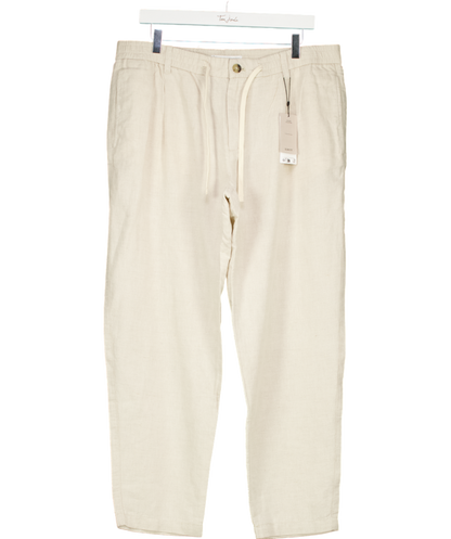 MANGO Beige Romelino Slim Fit Trousers With Drawstring W36