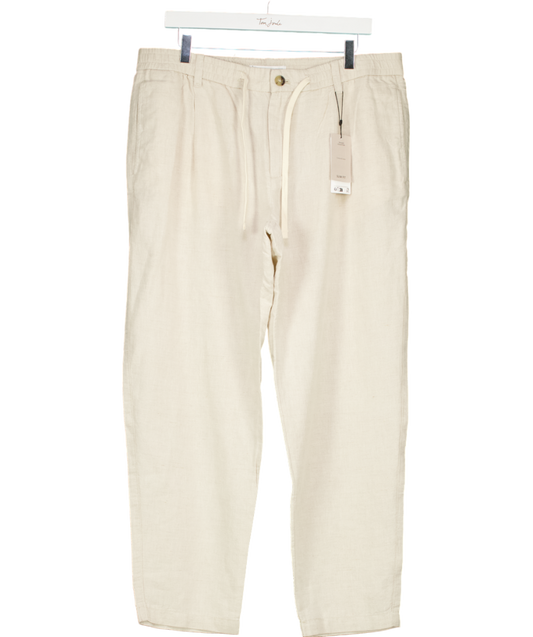 MANGO Beige Romelino Slim Fit Trousers With Drawstring W36