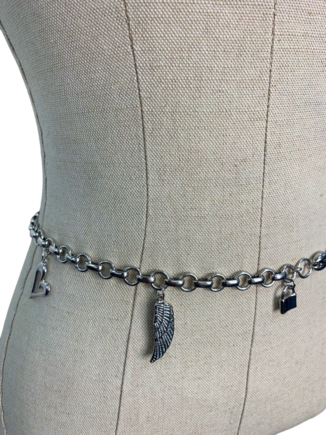 Guess Silver Logo Chain Belt UK One Size