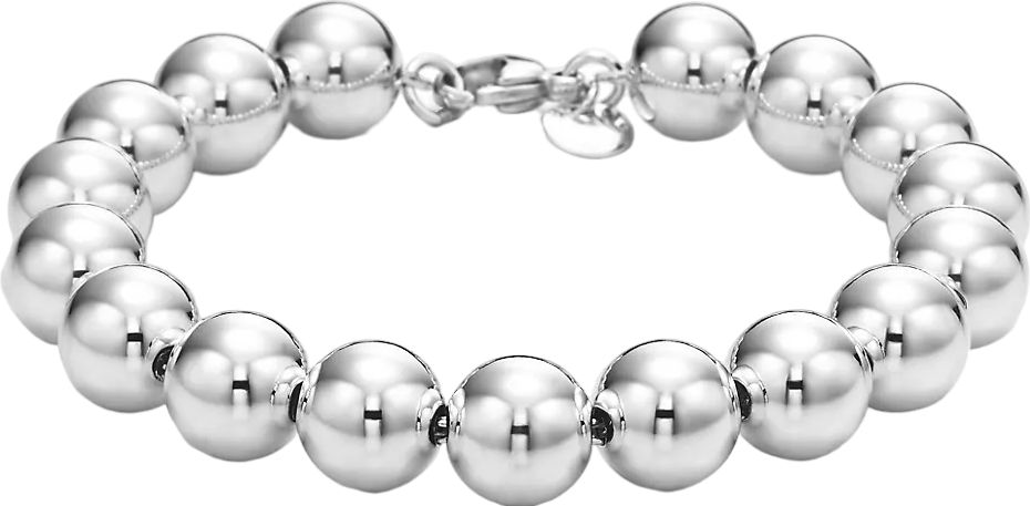 Tiffany & Co. Metallic Sterling Silver Ball Bracelet 10mm One Size