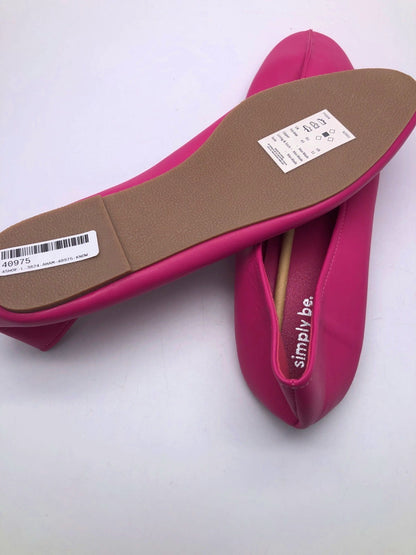 Simply Be Pink Flat Shoes UK 9 Ex Wide