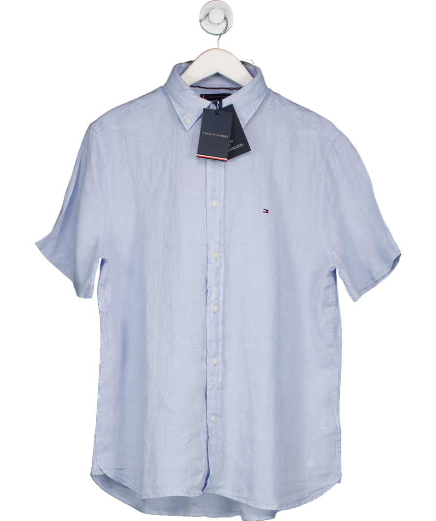 Tommy Hilfiger Blue Washed Pure Linen Shirt UK XXL