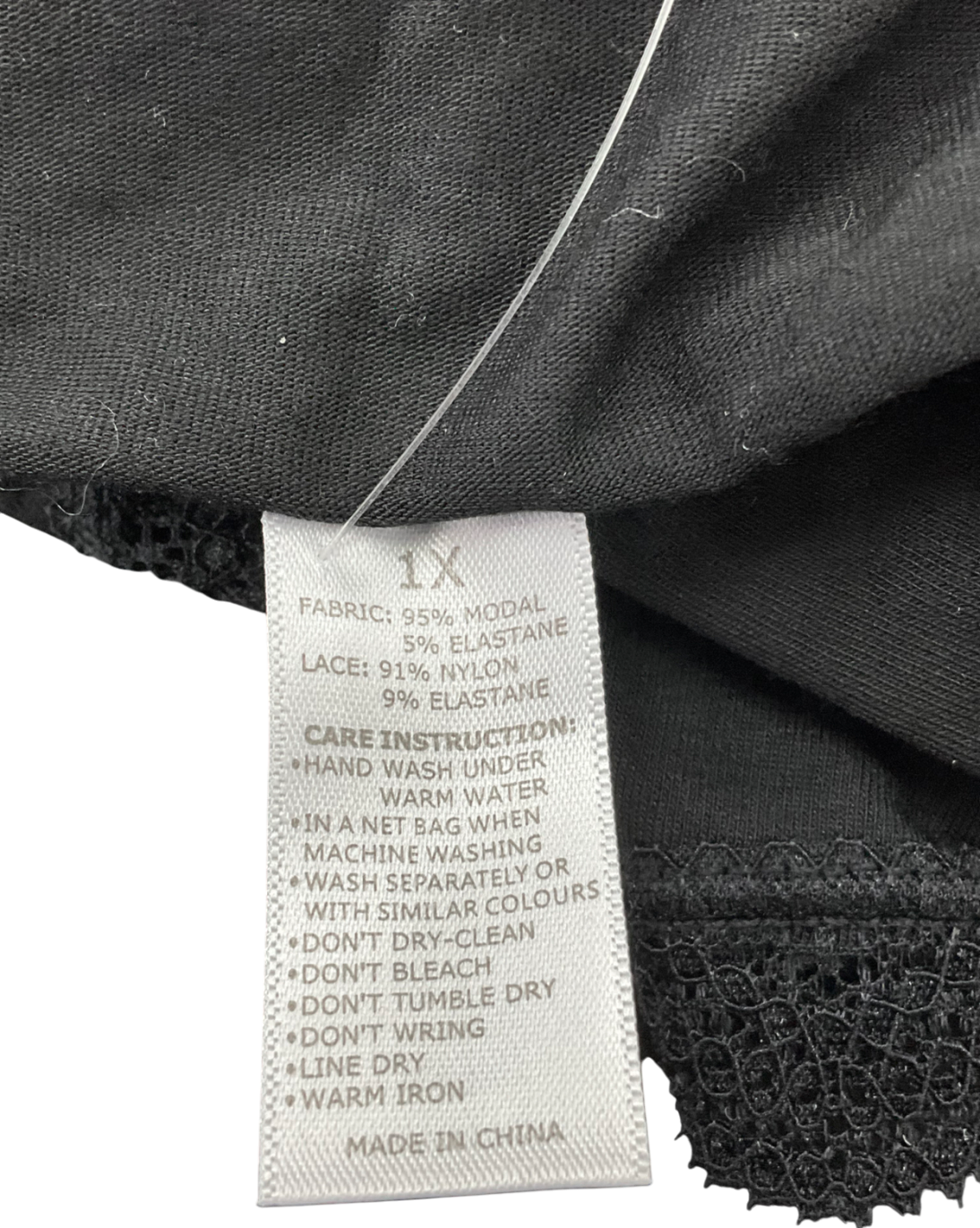 Stripe & Stare Black High Rise Knicker UK 14