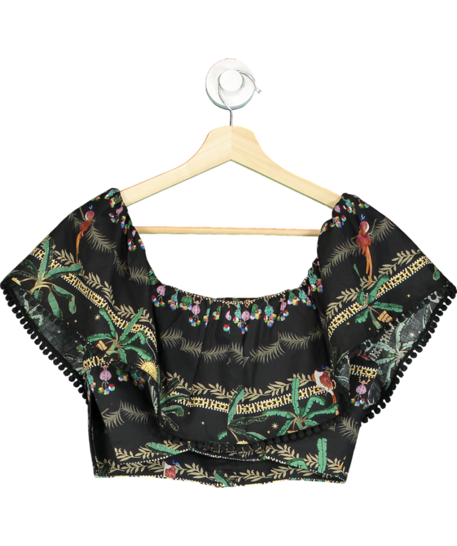 Hayley Menzies Black Graphic-print Sleeveless Top UK S