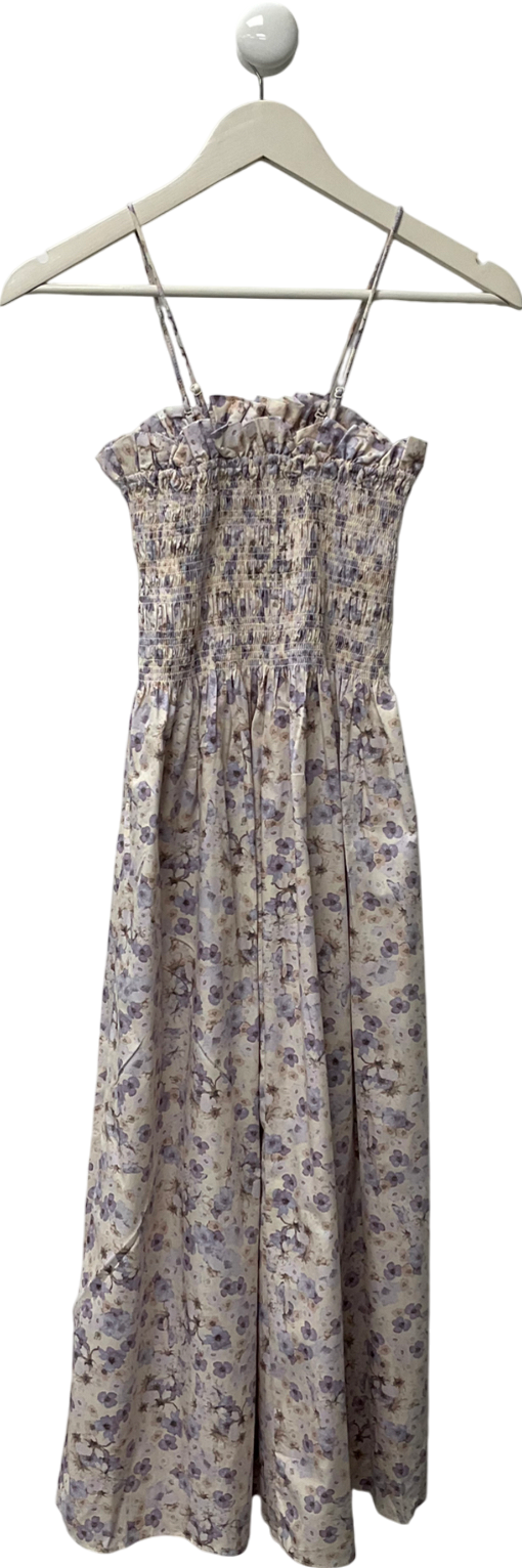 H&M Multicoloured Smocked Cotton Dress UK XS