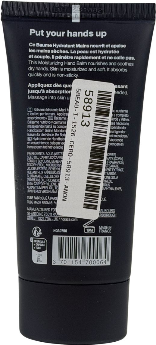 Horace Moisturizing Hand Balm Green Mandarin & Vetiver 75ml