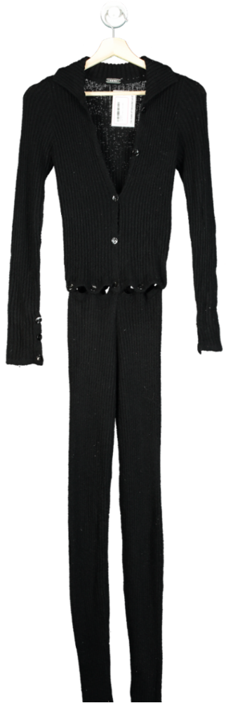 RUVE Black Ribbed Knit Cardigan Set One Size