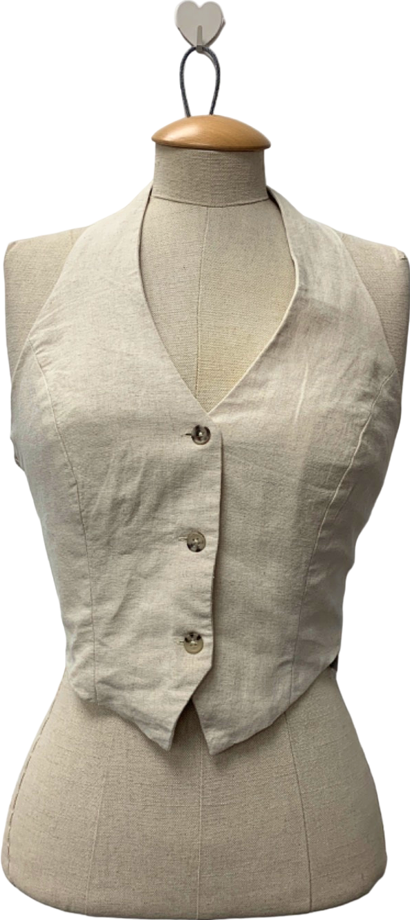 New Look Cream Halterneck Waistcoat UK 6