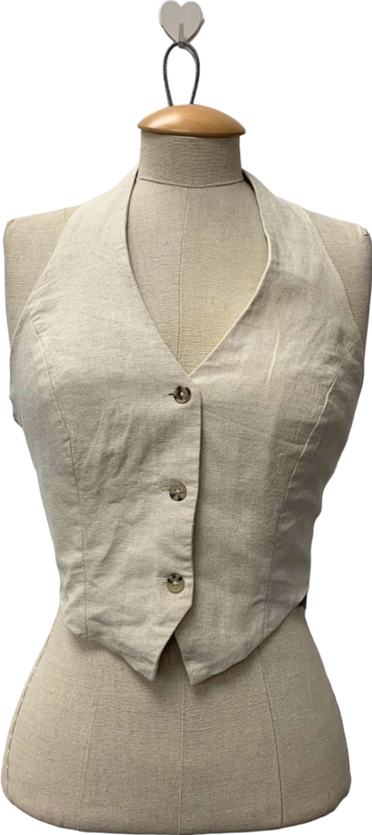 New Look Cream Halterneck Waistcoat UK 6