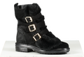 Kurt Geiger Black Fur Trim Biker Boots UK 2 EU 35 👠