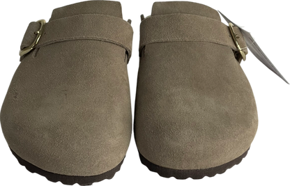 Next Beige Neutral Forever Comfort® Leather Footbed Clogs UK 4 EU 37 👠